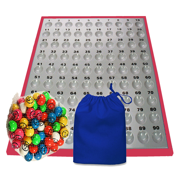 Bingo Balls, Bag & Board Set, 38mm